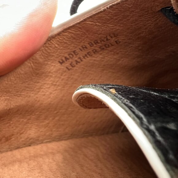 Corso Como Black Alligator Print Lace-up Oxford Heels Size 8.5 - Picture 10 of 10